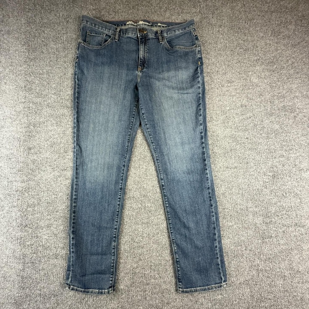 Eddie Bauer Jeans Womens 12 Medium Wash Blue Mid Rise Boyfriend Stretch Denim